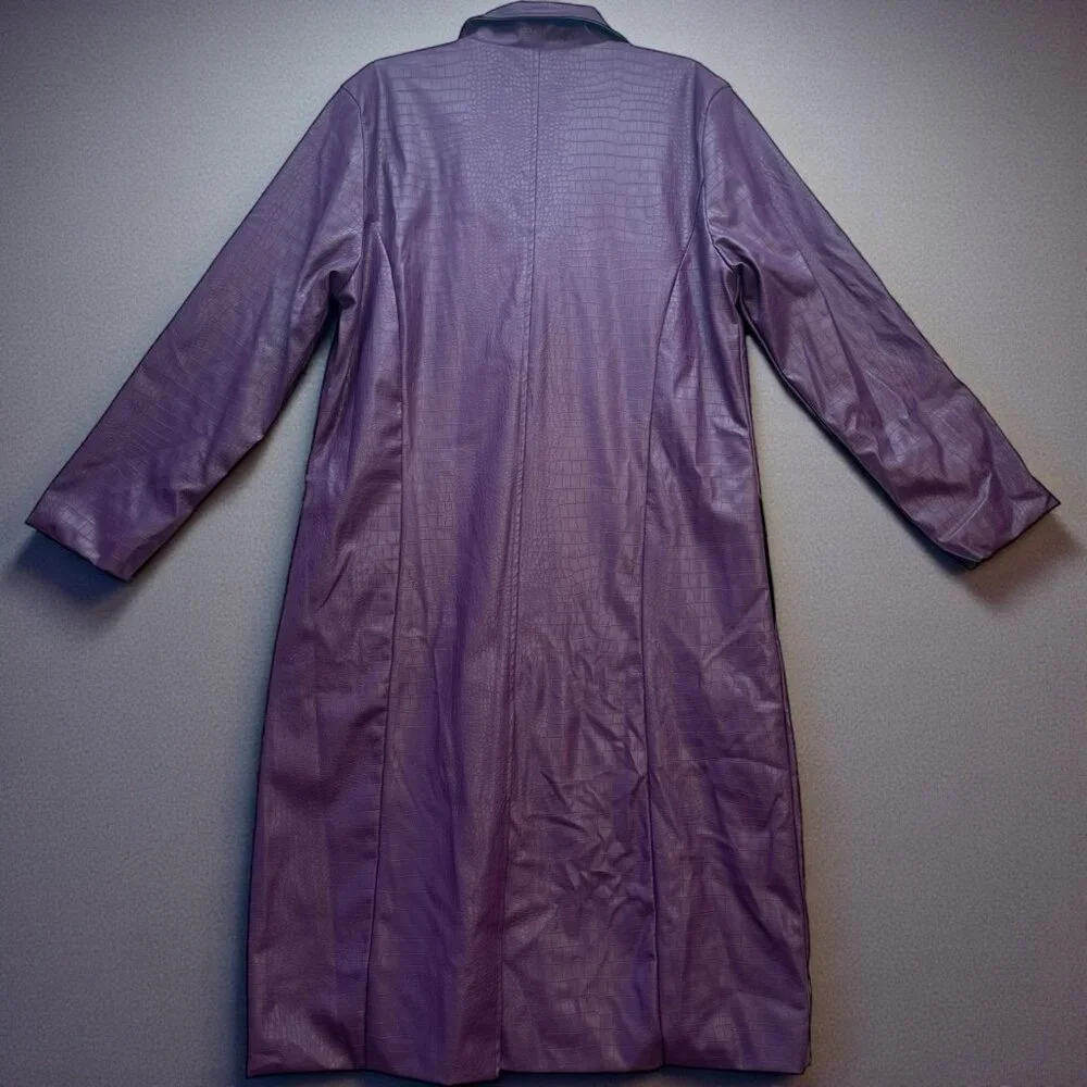 The Joker Suicide Squad Mens Large Purple Trench Coat Cosplay